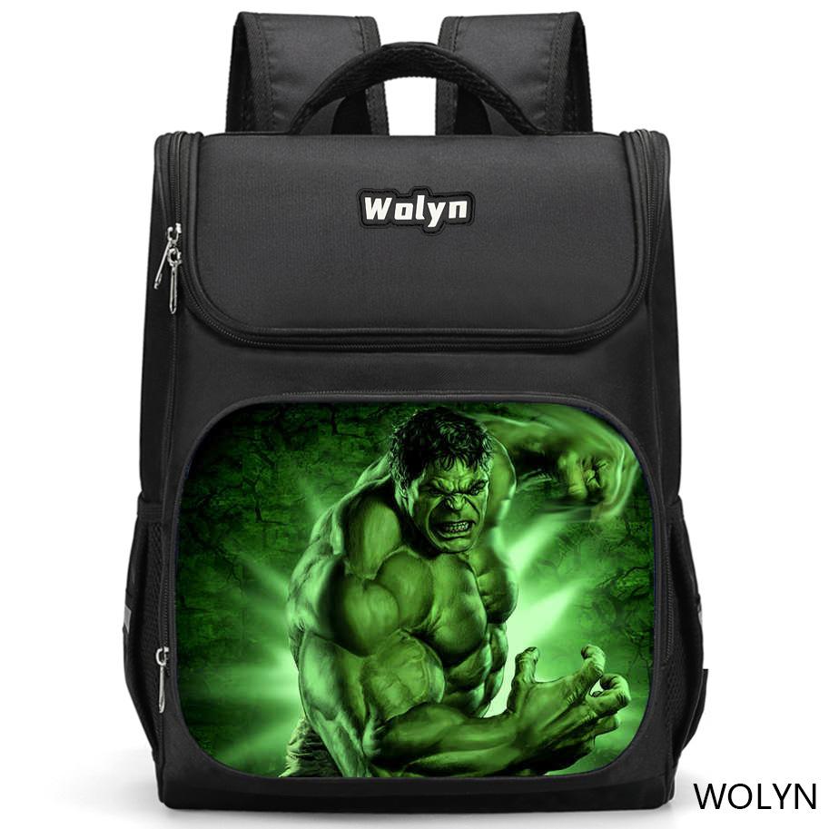 Girlsiii Shoes Unisex Kids Green Hulk Schoolbag, High Value, Casual Wear-Resistant, Large Capacity, Spine Protection And Anti-Hunchback, A Must-Have Lightweight Schoolbag