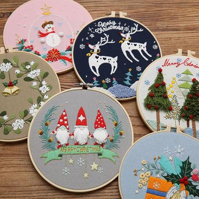 Reusable Christmas Embroidery Kit with Imitation Bandage Craft Cross Stitches Material Kit Handmade Christmas Decoration