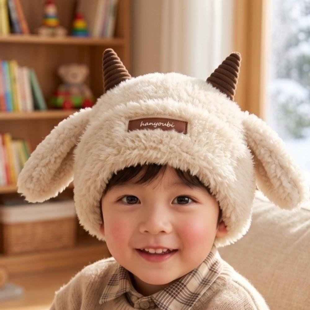 Thick Fleece Baby Winter Hat Sheep Styling Toddler Earflap Caps Soft Plush Bonnet Birthday Present