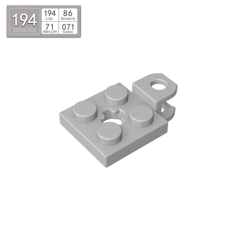 BRICKE 2x2 Ball Joint Base Plate, Compatible with LEGO 63082, DIY MOC Building Blocks 64 pieces светло-серый