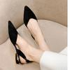 Women Pointed Toe Sandals 2024 Spring New Fashion Shoes Trend Slides Dress Slingback Flip Flops Elegant Walking Classic Slippers