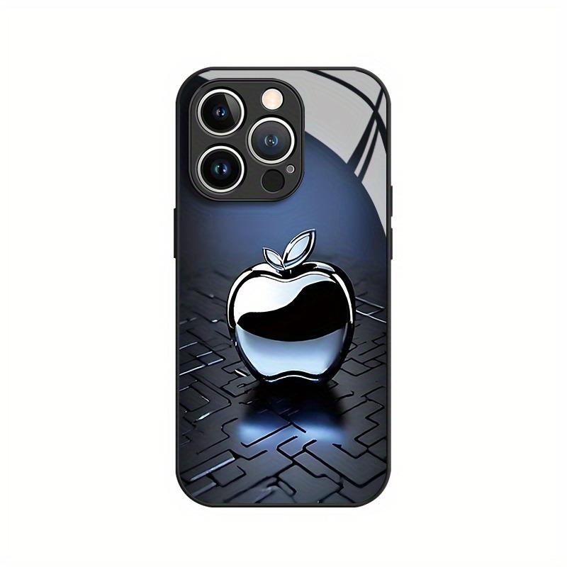 Metal Technology For Apple Pattern Glass Material Phone Case For iPhone 17 16 15 14 13 12 11 Pro Max Plus 16E 17Air XS X Cover