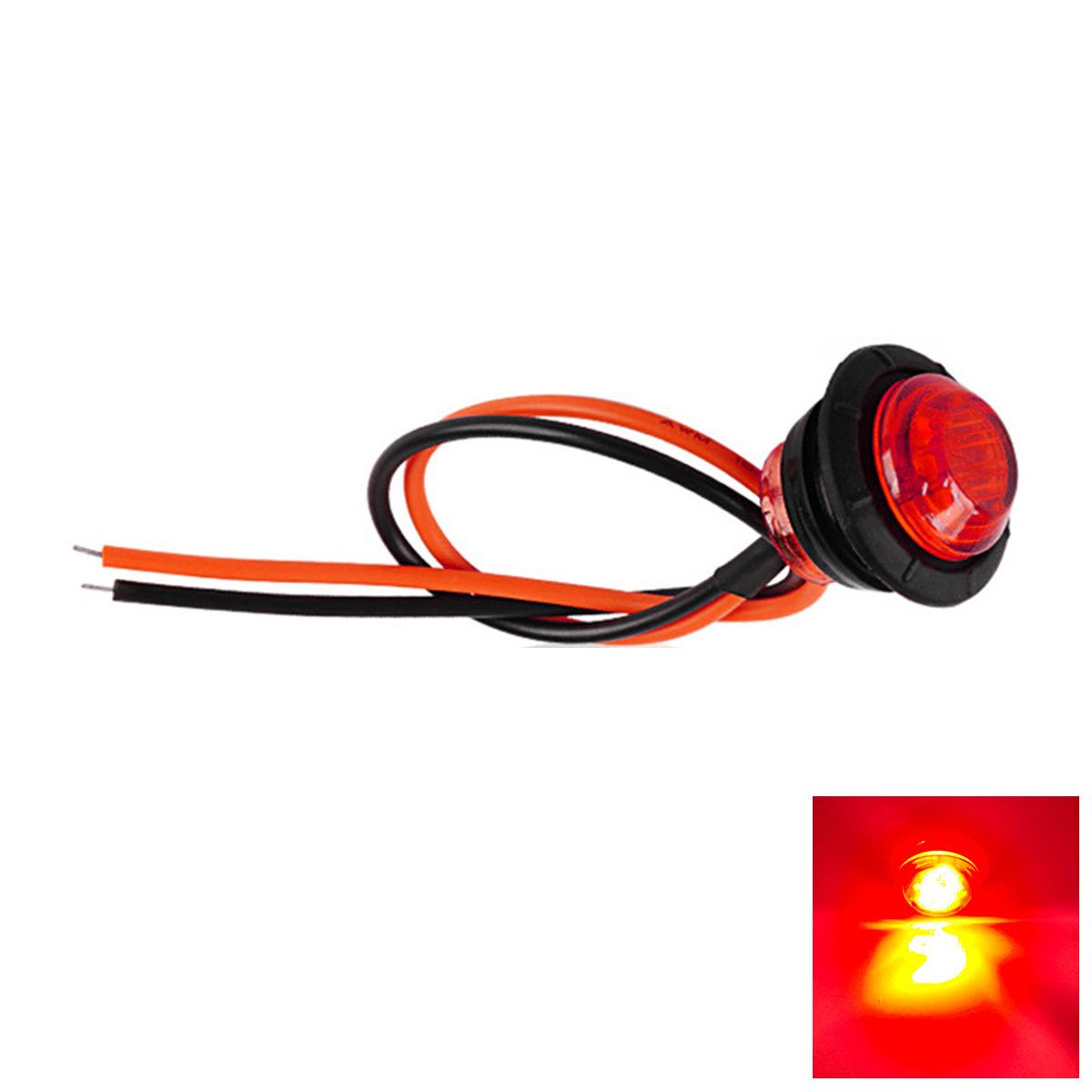 24V LED Truck Side Marker Lights Waterproof Amber Red Blue White Green For Cars красный