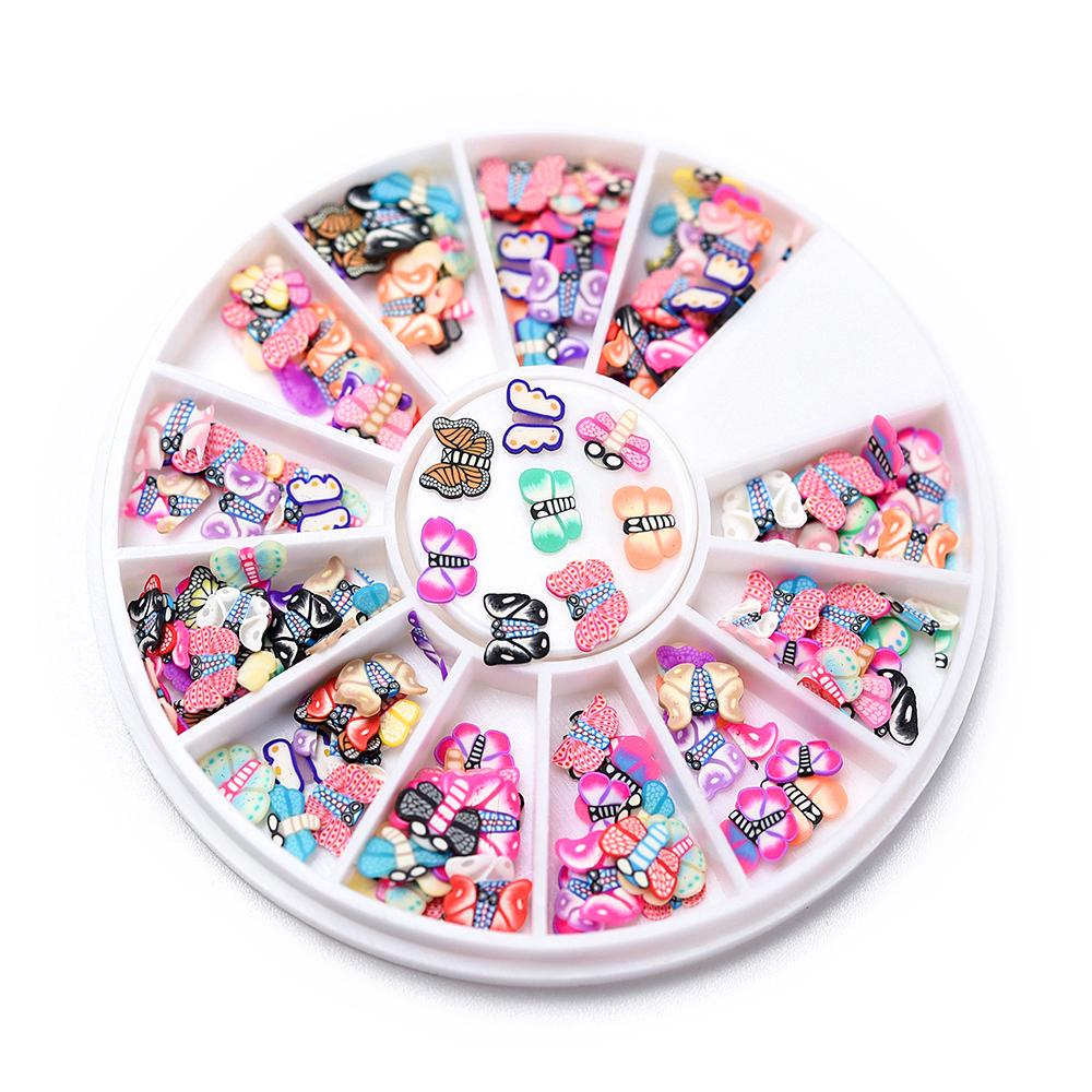 kads 3D ovocné plátky Dekorace na nehty Polymerová hmota Drobné květinové vzory motýlů Potřeby Nehty Příslušenství Dekorace