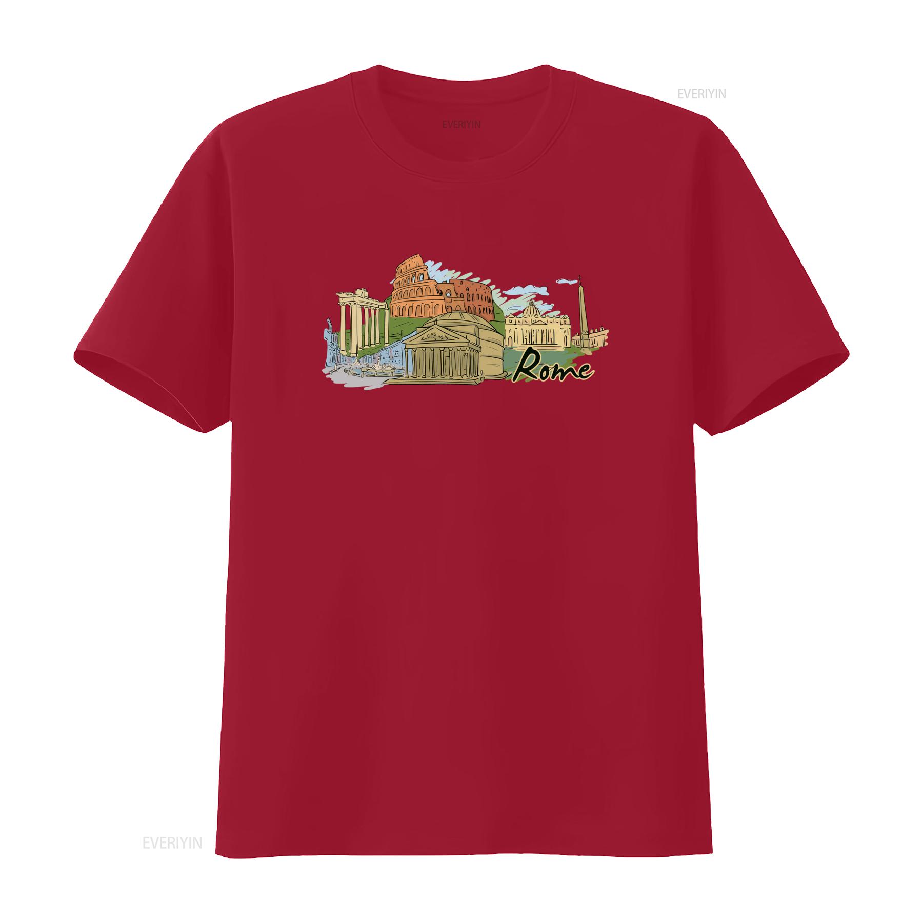 Rome Landmarks T Shirt Colosseum Roman Forum St Peter Basilica Pantheon Piazza Venezia Perfect for Travel Lovers vintage S