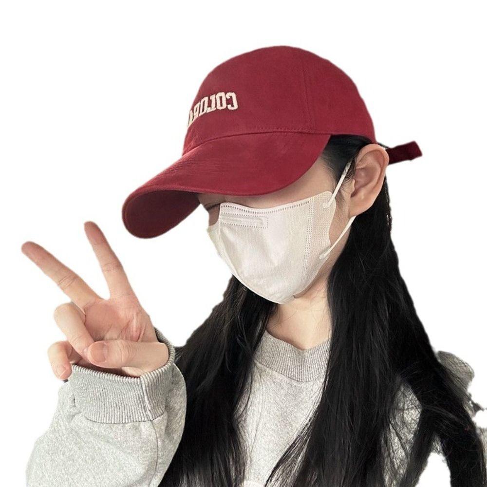 Sun Protection Baseball Hat Embroidered Letter Duck Tongue Cap New Sun Hat  Spring Summer