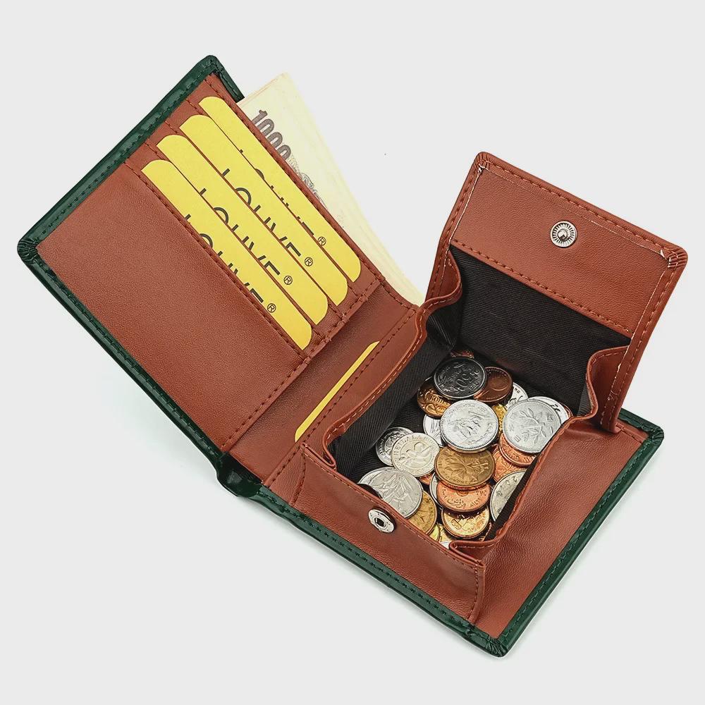 Japonská kožená pánská krátká peněženka na přehýbání s mincovní kapsou