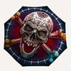 Day of the Dead Sugar Skull Crossbones DecalUmbrella, Portable 3-Fold Umbrella for Men & Women,Christmas Gift ES289