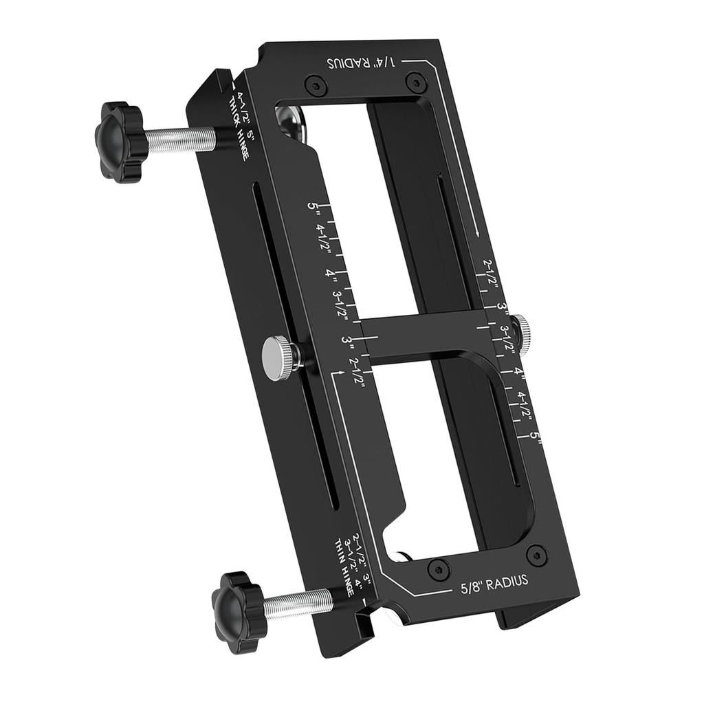 Door Hinge Mortising Jig Aluminum Alloy Router Template Fit Hinges From 2.5 To 5 Inch Length and Thickness 1 4 5 8 Inch