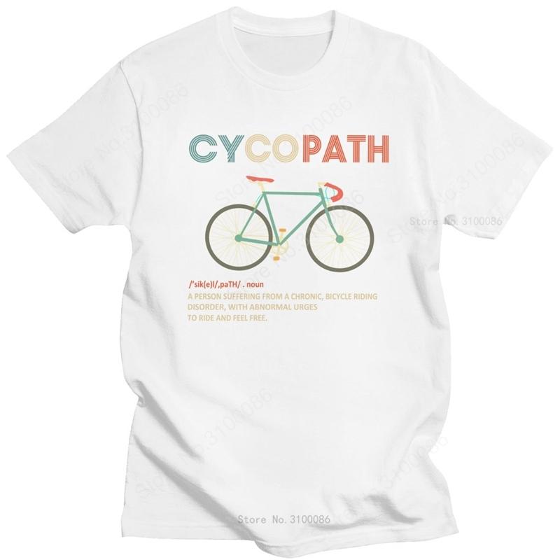 Vintage Tshirt Unisex Cycopath Funny Cycling For Cyclists And Bikers TShirt Streetwear MTB Tees Shirt Short Sleeved Cotton T Shirt S