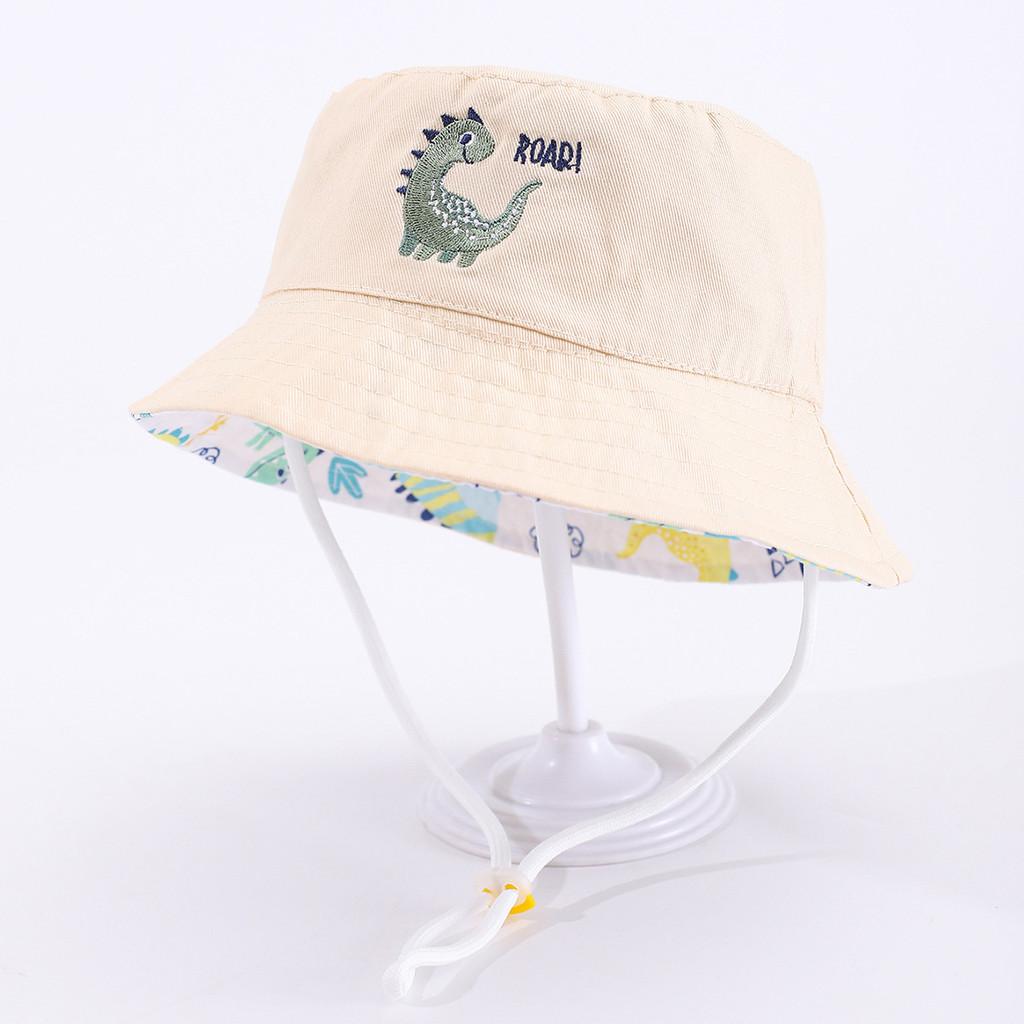 Dinosaur Baby Sun Hat With Wide Brim Embroidered Cotton Sunshade For Toddler Summer Protection Dinosaur