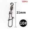 50Pcs Heavy-Duty Ball Bearing Fishing Swivels Snaps With 8-Shaped Swivel Rings Carbon Steel For Saltwater Lure Conne