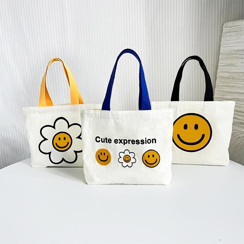 2024 Cute Smiley Face Canvas Handbag - Summer Internet Celebrity Fashion Tote for Women