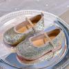 Girls' Crystal Princess Ballet Flats: Shiny Sequin Soft-Sole Closed-Toe Shoes for Spring/Autumn 2025