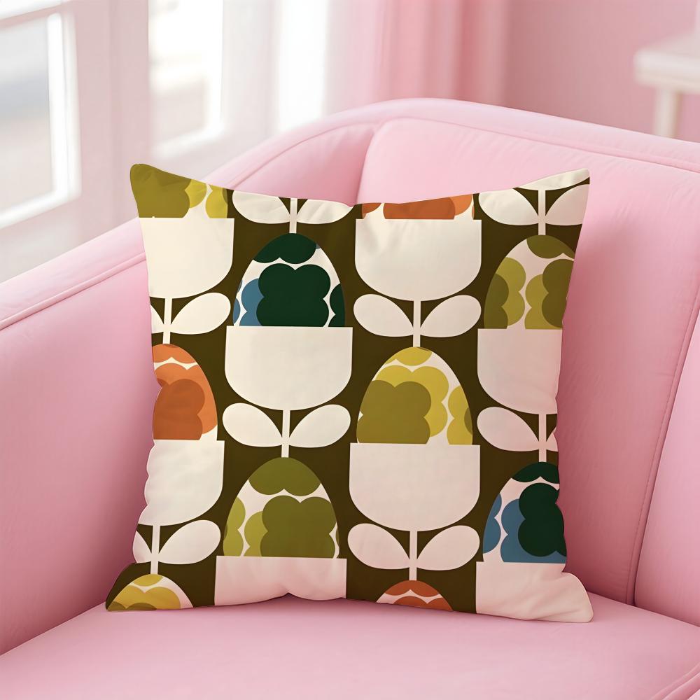Aesthetic Art O-Orla Kiely Flower Stem Pillow Case Anti-dustmite Pillowcase Invisible Zipper Silky Short Plush Sofa Cushion Cove