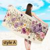 Creative Painted Flowers Digital-printed Polyester Superfine Fiber Double-sided Fleece Beach Vacation Bath Towel, Beach Towel