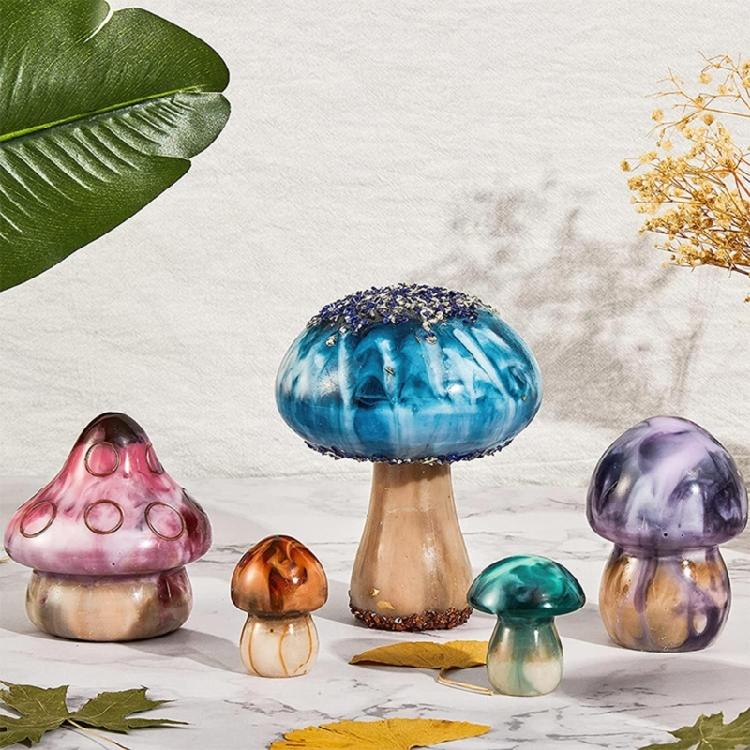 Mushroom Silicone Mold for Epoxy Resin Casting Home Decors Scented Candle DIY Soap Making Mould 3D Mushroom Resin Molds
