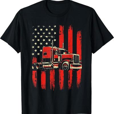 American Trucker Semi Truck Driver Trucking Big Rig T Shirt