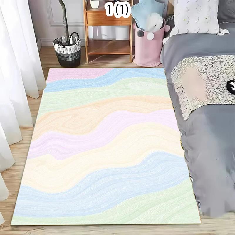 

Rainbow Stripe Carpet Mat Rug Home Decoration Living Room Bedroom Floor Decor Pastel Colorful Soft Modern Style Non Slip Rugs 40x60cm