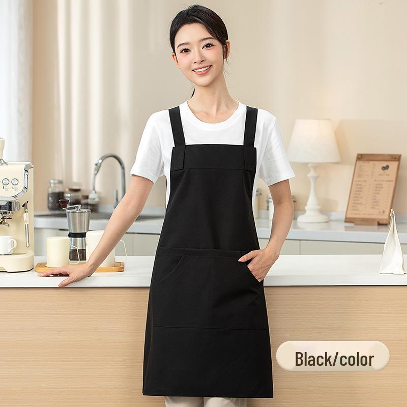 Waterproof Oxford Cloth Apron with Wear-Resistant Shoulder Strap for Milk Tea Shops, Baking, and Hot Pot Restaurants - Custom LOGO Printing Available