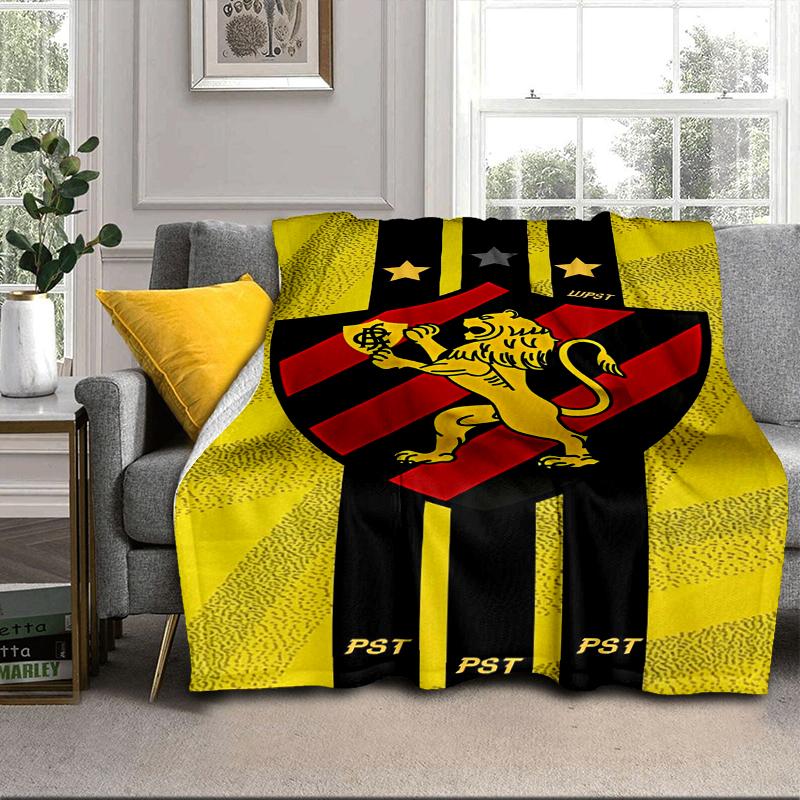 Football Club Emblem Lion Blanket Flannel Blanket for Bed, Sofa, Camping, Hiking, Picnic Essentials, Gift for Family Fan Gifts