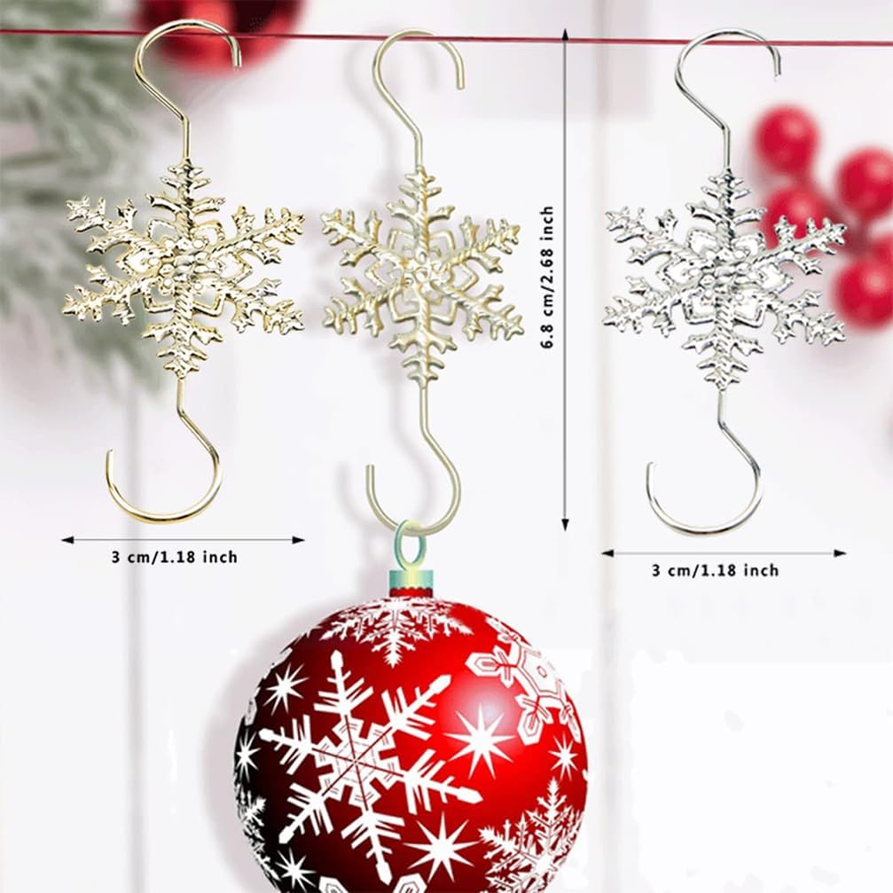 Christmas Ornament Hooks  S-shaped Snowflake Hooks Christmas Tree Hanging Ornament Hook Party Home Accessories