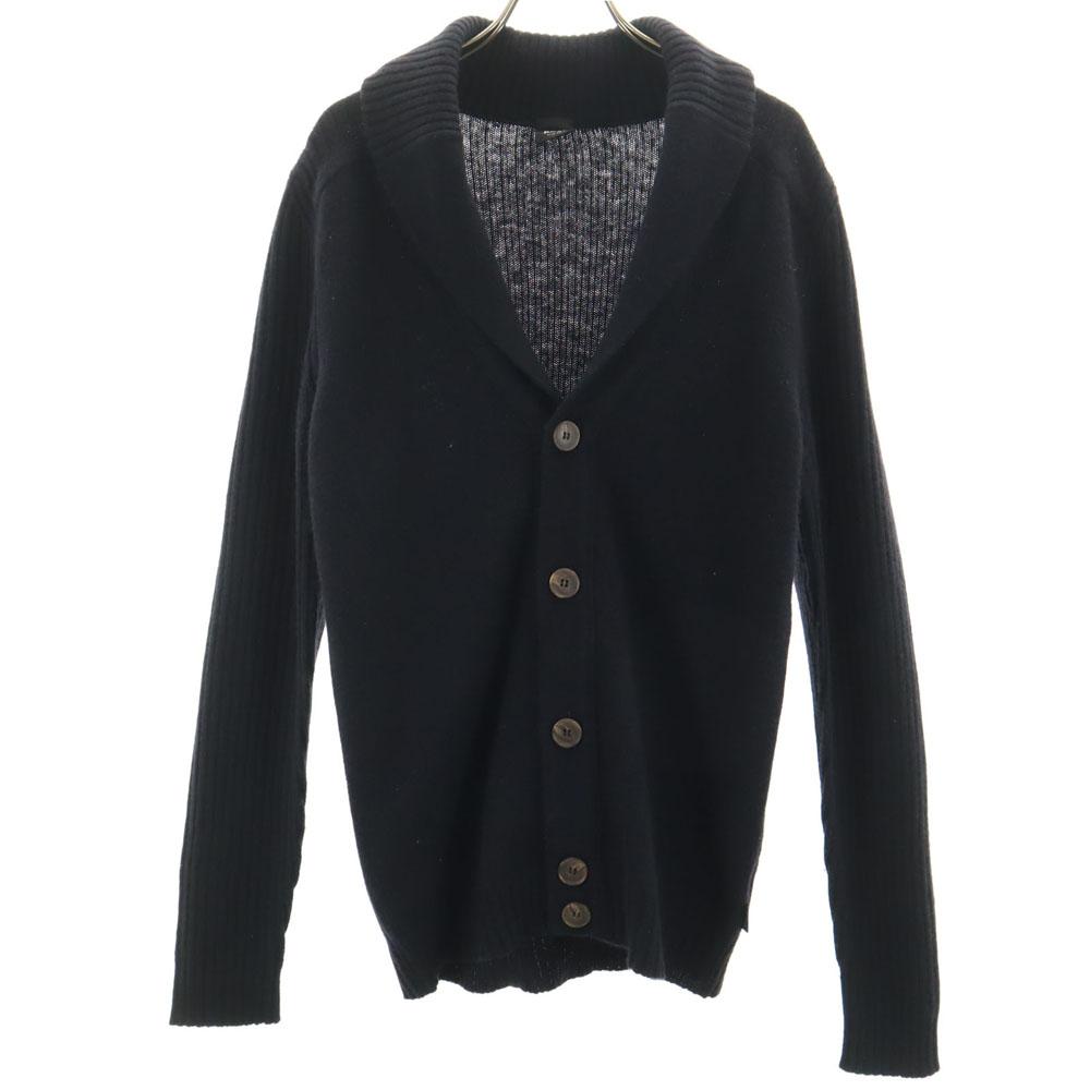 

BOSS 100% wool Long sleeve Shawl collar knit cardigan M black Men s Used