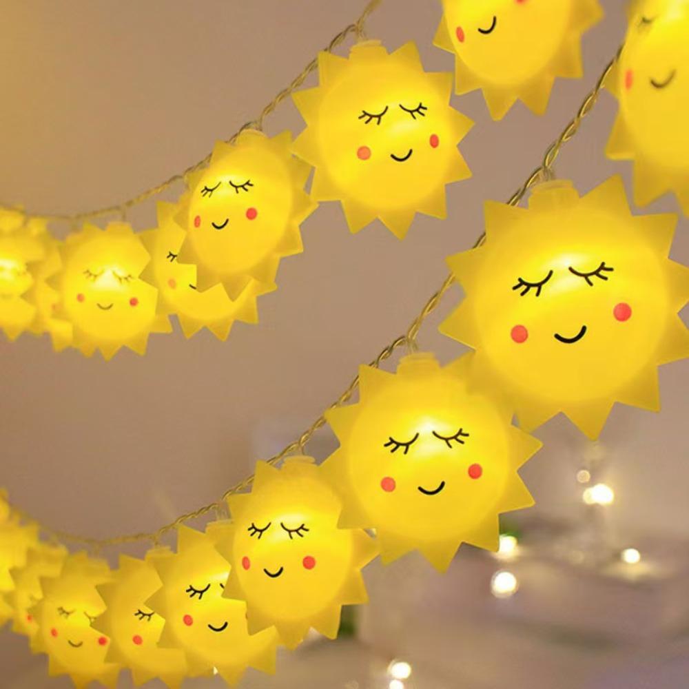 

Battery Operated Lamp String Secure Led Lights Sunflower Lantern String Courtyard Style 1
