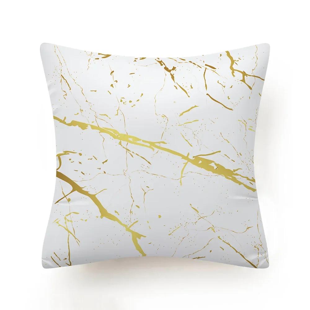 New Black White Marble Texture Cushion Cover 30X50/40X40/45X45CM Ultra Soft Lumbar Pillowcase Sofa Seat Throw Pillows Decor Home