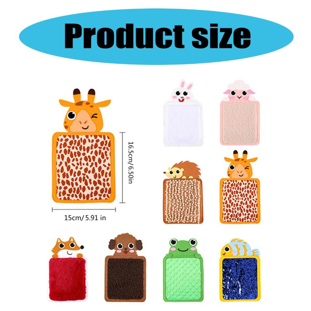 Animal Sensory Play Board Animal Themed Tactile Exploration Tiles Colorful Textured Playmats for Cognitive Development