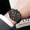 Watch Large Dial Three Eyes Men'S Watch Calendar Quartz Watch Fashion Steel Belt Watch Men'S