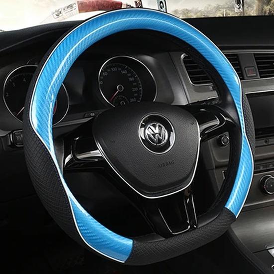 Carbon Fibre+Leather Car Steering Wheel Cover For VW GOLF 7 2015 POLO JATTA Passat Tiguan For Nissan Qashqai J11 X-trail T32