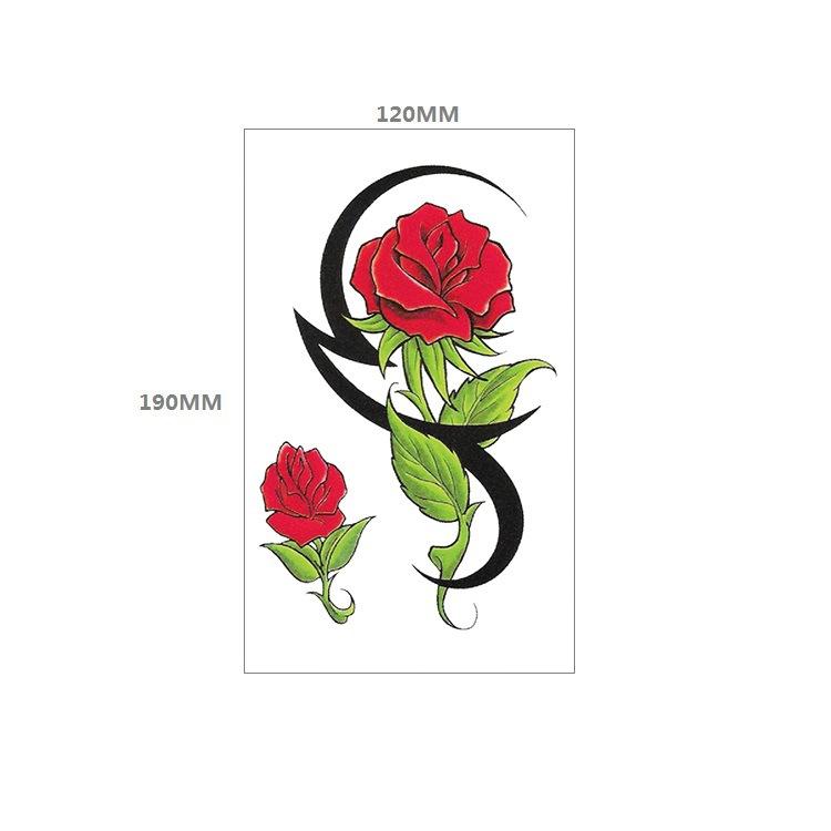 Adesivo de tatuagem de caveira, significado eterno, alerta de relógio, rosa vermelha, capa de peito de pistola, adesivo de transferência de água