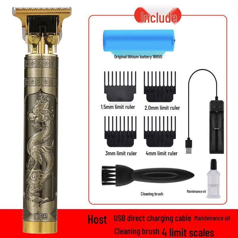 T9 Bald Electric Hair Clipper - Professional Rechargeable Engraving & Oil Head Shaver