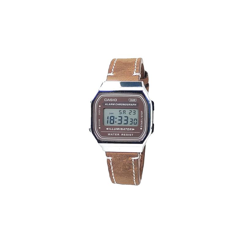 CASIO Customized watch modified series brown time fashionable small square watch for commuting and shopping, versatile an A168WA-5A коричневый
