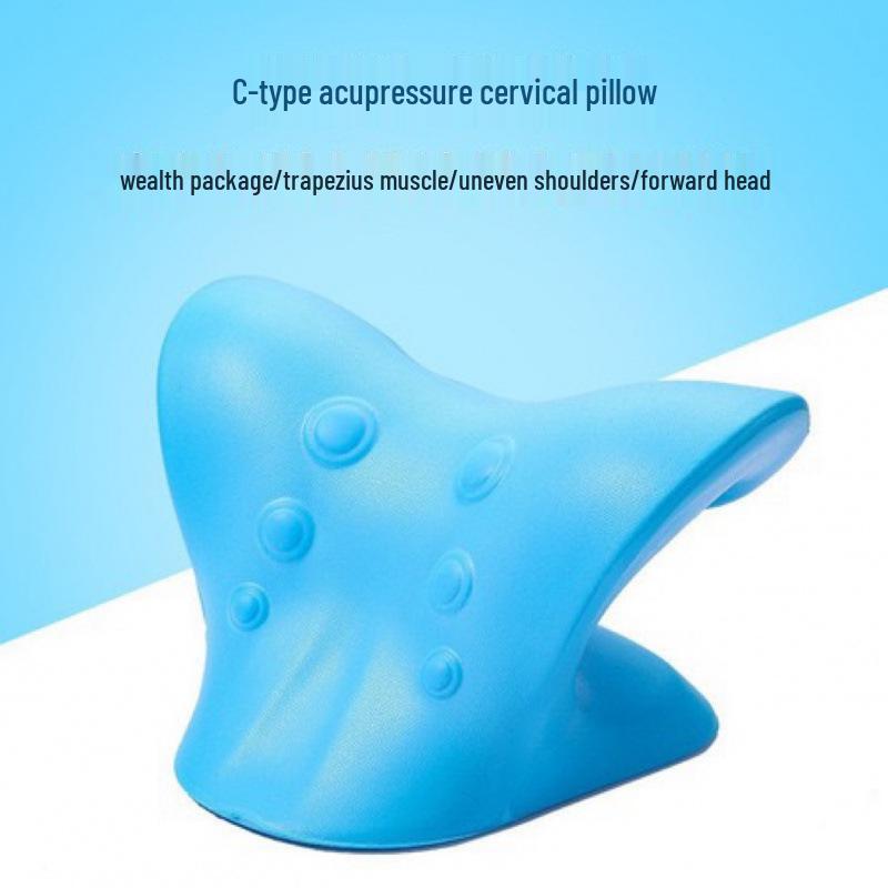 C-Shaped Acupressure Neck & Shoulder Massage Pillow for Home & Sleep