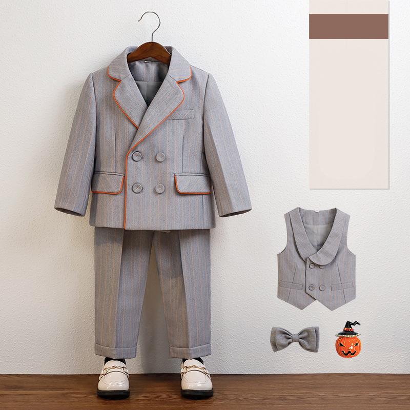 

Корея Япония Мальчики Комплект Куртка Жилет Брюки Галстук-бабочка Брошь Костюм для Фотосессии Детский Костюм Детская Вечеринка по Случаю Дня Рождения Платье 80cm