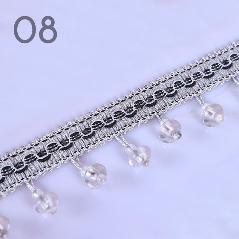 12M European Style Crystal Pumpkin Bead Curtain Fringe Trimming Upholstery DIY Curtain Lace Trim Tassel Sewing Decor Accessories