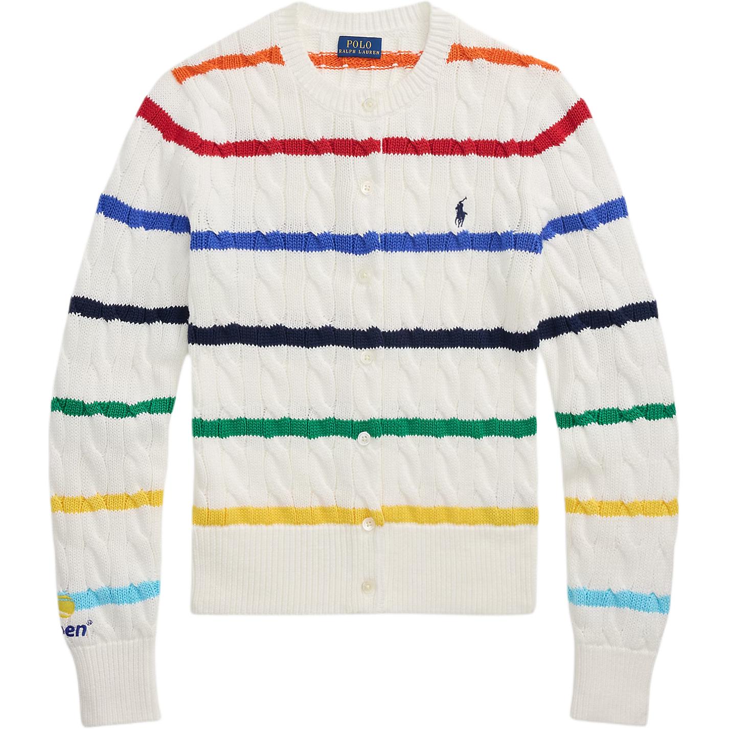 Polo Ralph Lauren Хлопковый полосатый свитер с круглым вырезом Женский свитер 211A89211-001 XXS