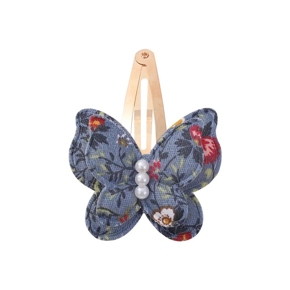 40 Style Butterfly Hair Clips Print Alloy Hairpin Simulated Pearl Bow Hair Clip Kids Hairbangs Diy Korean Accessories
