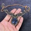 Sodalite Gemstone Handmade Copper Wire Wrap Jewelry Necklace 18" ET-4948