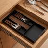 Space Saving Adjustable Flatware Tray Plastic Silverware Drawer Organizer Utensil Tray  Bedroom