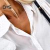Women Shirt Lapel Lantern Long Sleeve Single Breasted Shirt Tops Casual Commuting Style Loose Fit Shirt Daily Wear