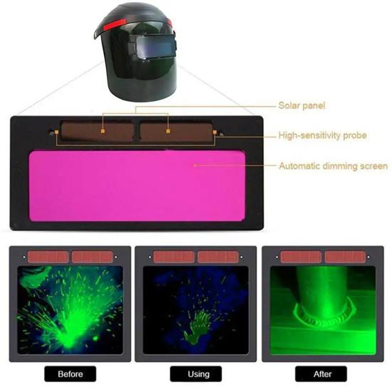 Auto Darkening Welding Lens Solar-Powered Replacement Filter for Welding Helmets And Goggles Protective LCD Shade Plate