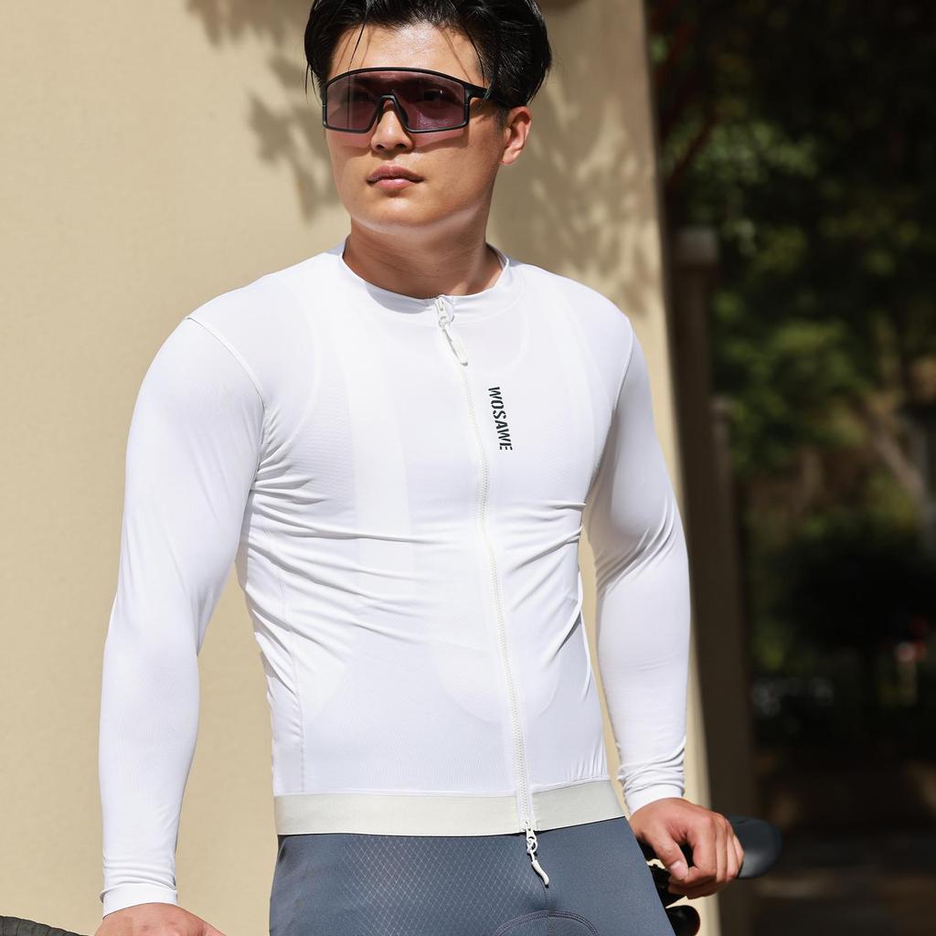 WOSAWE Summer Spring Men's Mountain Road Bike Cycling Jersey Breathable Long Sleeve Commuter Sportswear Cycling Clothing