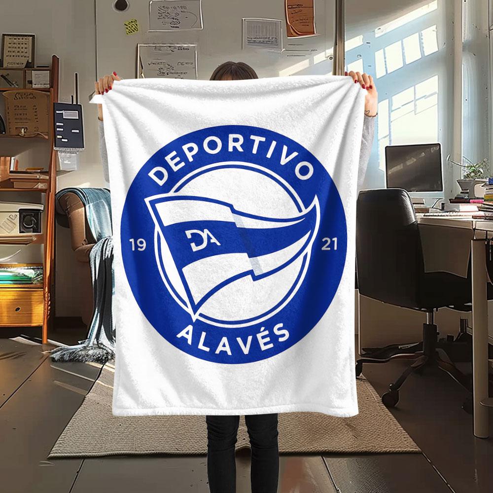 1PC Deportivo Alaves Patterned Flannel Blanket Suitable For All Seasons for Home Decor Warmth and Comfort Gifts Holiday Present