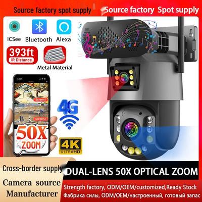 Telecamera di Sorveglianza iCSee 6" a Doppia Lente 4G con Zoom Ottico 50x