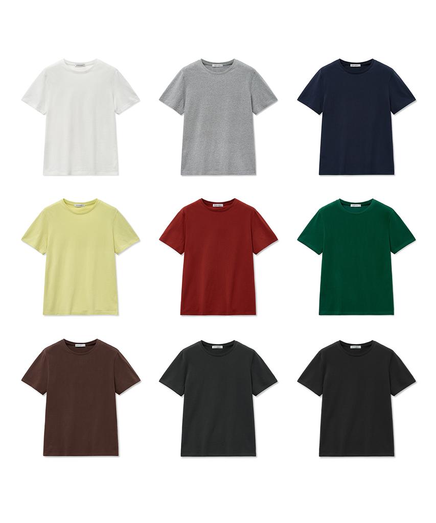 INTEMPOMOOD Weekly Color Cotton T-Shirt: 9 Colors