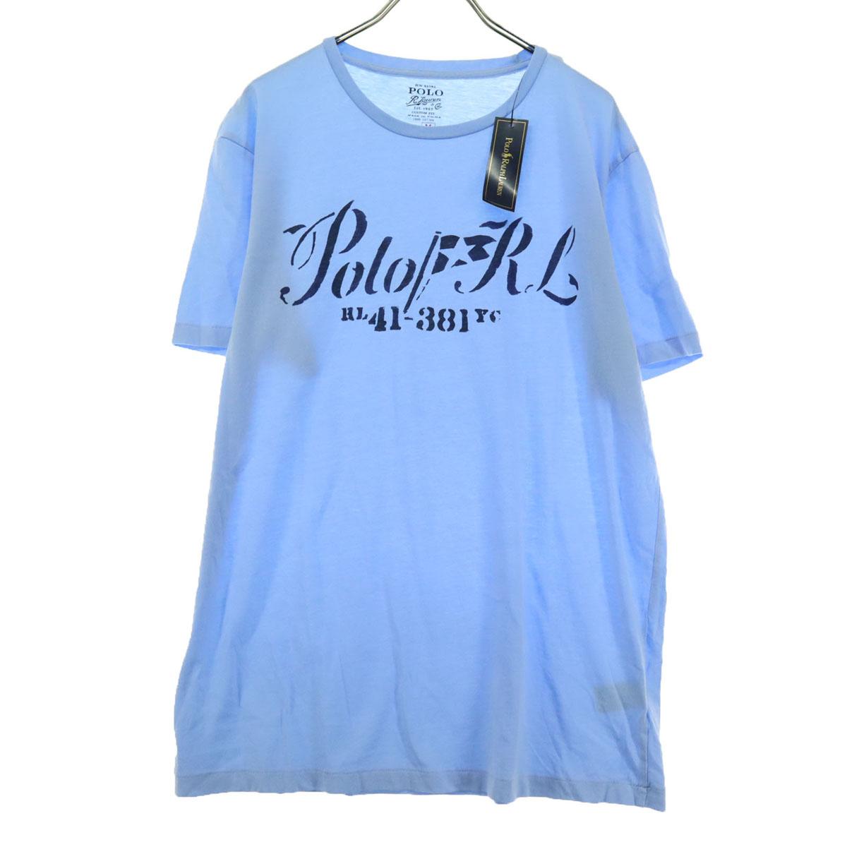 

unused POLO RALPH LAUREN Print Short sleeve Round neck T-shirt M blue Men s Used