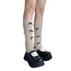 Women Girls Ribbed Knit Solid Color Leg Warmer Aesthetic Elegant Sweet Bowknot Footless Long Socks Ruffled Leg Covers